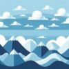 Montañas Geométricas Azules - Fotomural Minimalista Infantil - Imagen 2