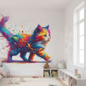 Gato Arcoíris Explosión de Colores