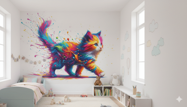 Gato Arcoíris Explosión de Colores