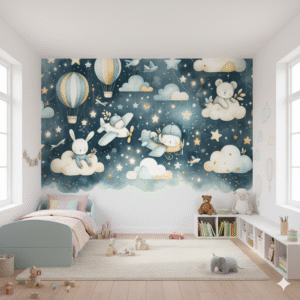 Aventura Espacial Acuarela - Fotomural Infantil Suave