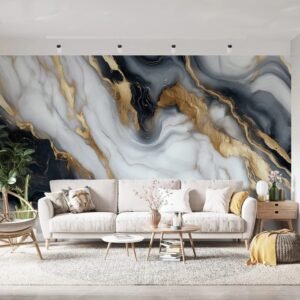 Piedra Gris con Vetas Doradas