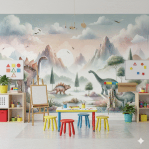 Reino Dino Montañas Mágicas - Fotomural Paisaje Épico