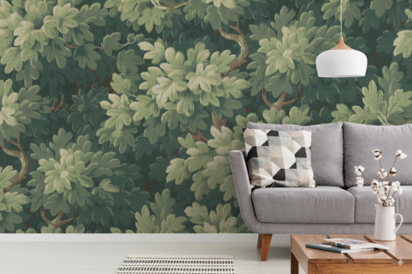 Hojas Textura Verde Bosque - Diseño Natural Vintage