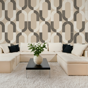 Patrón Geométrico Retro Arcos y Líneas