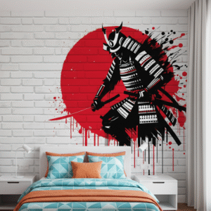 Samurái Rojo Minimalista