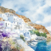 Acuarela Costa con Flores - Imagen 2