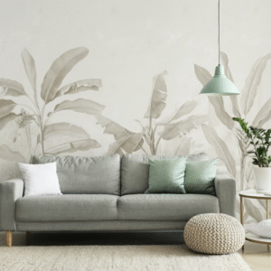 Palmas Gigantes Beige - Trópico Minimalista Elegante