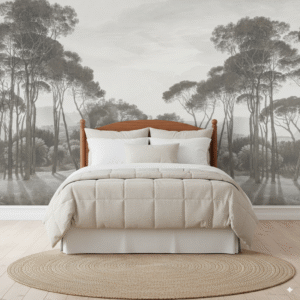 Bosque Pinos Sepia - Naturaleza Vintage Atemporal