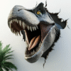 T-Rex 3D Realista - Fotomural Efecto Ruptura de Pared - Imagen 2
