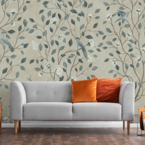 Jardín Chinoiserie - Aves entre Ramas Azules