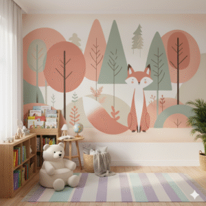 Bosque Zorro Otoñal - Fotomural Infantil Suave