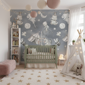 Jardín Encantado con Aves y Flores - Chinoiserie Verde