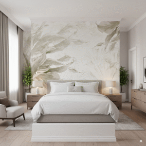 Hojas Abstractas Beige - Arte Natural Moderno