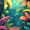 Selva Tropical Exuberante - Fotomural Jungle Colorido - Imagen 2