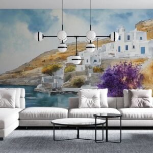 Pueblo Costero Acuarela