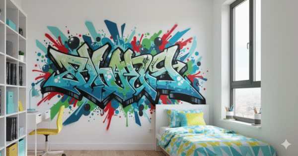 Graffiti Tag Azul Explosivo