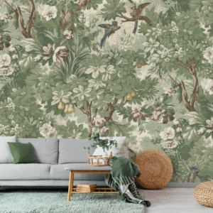 Jardín Inglés Vintage - Flores y Pájaros