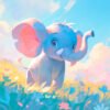Elefante Bebé en Jardín Mágico - Imagen 2