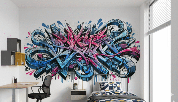 Graffiti Abstracto Rosa-Azul