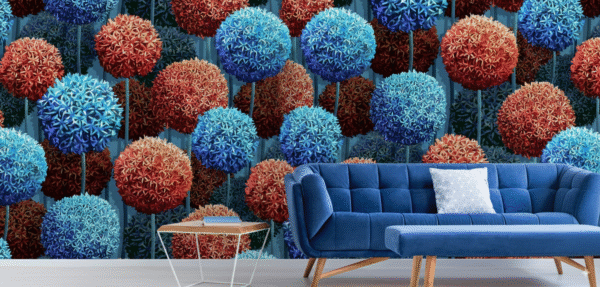 Esferas Florales Tridimensionales Vibrantes