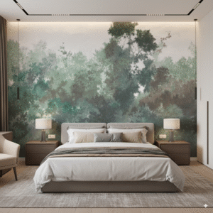 Bosque Acuarela Verde - Arte Natural Contemporáneo