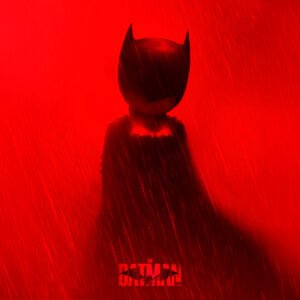 Chibi Batman en la oscuridad carmesí